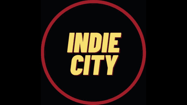a logo for indie city with a red circle in the middle