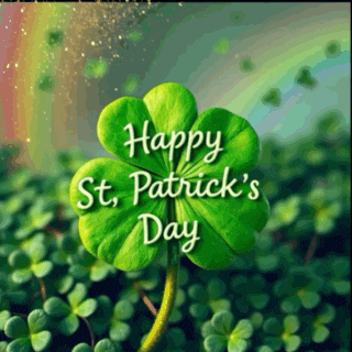 a four leaf clover with the words happy st. patrick 's day on it