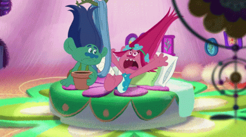 Freaking Out Poppy GIF - Freaking Out Poppy Trolls The Beat Goes On GIFs