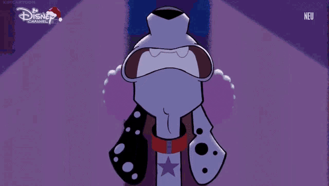 a cartoon dalmatian with a disney channel logo on the bottom