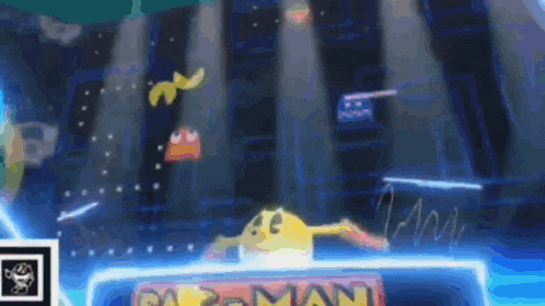 a video game called pac man is being played
