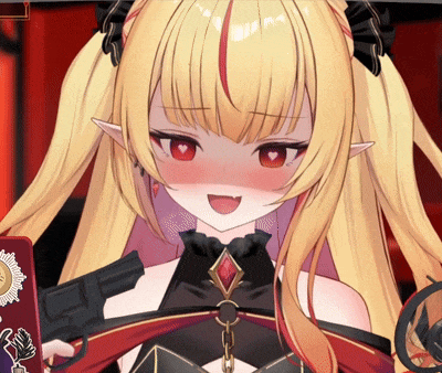 a girl with blonde hair is holding a gun in her hand