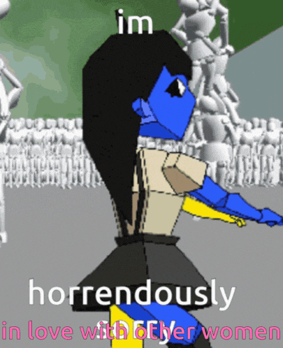 a cartoon of a girl with the words " i 'm horrendously in love with other women "