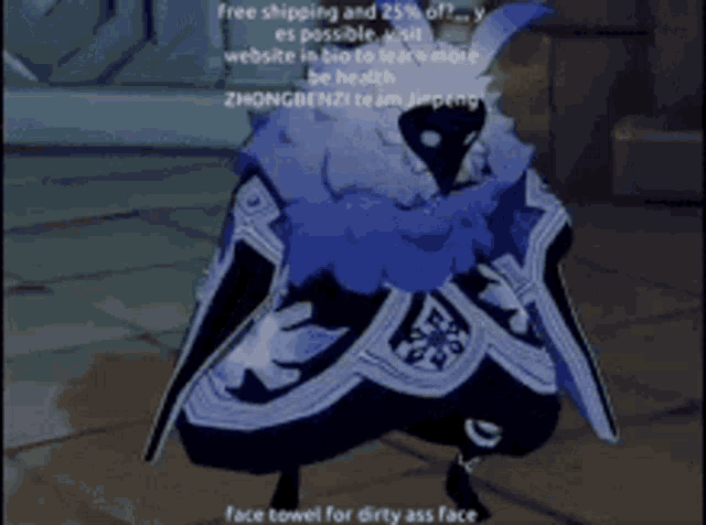 a video game character says face towel for dirty ass face in a screenshot