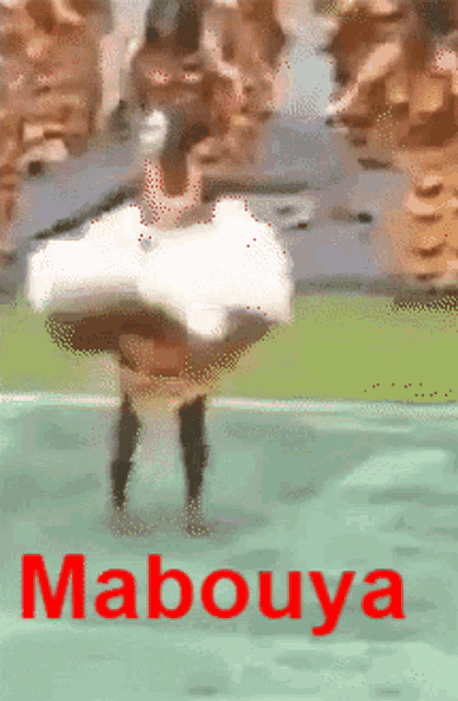 a painting of a person with the word mabouya on the bottom