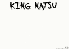 a black and white drawing of king natsu holding a crown on his head