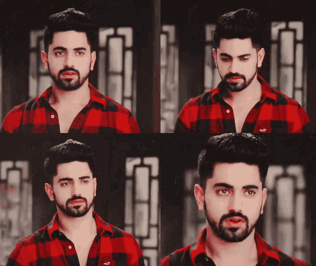 a man with a beard wearing a plaid shirt