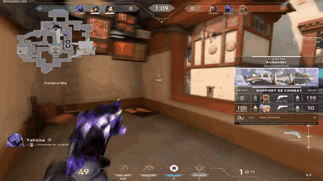a screenshot of a video game with 1:09 on the clock