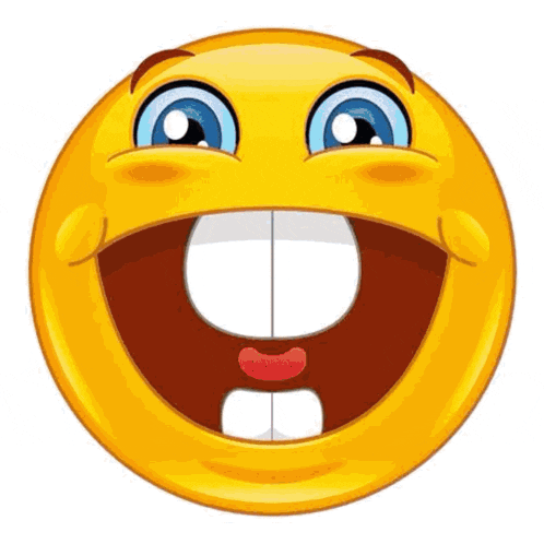 a cartoon smiley face with big teeth and a big smile on it .