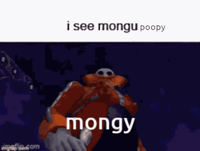 a picture of a cartoon character that says mongy