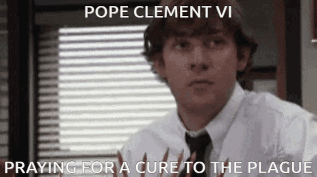 a man praying for a cure to the plague