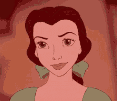 belle from beauty and the beast is wearing a green dress and bow earrings
