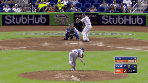 a baseball game being played at marlins park