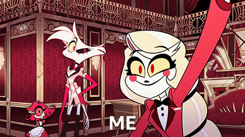 a couple of cartoon characters standing next to each other with the word me on the bottom