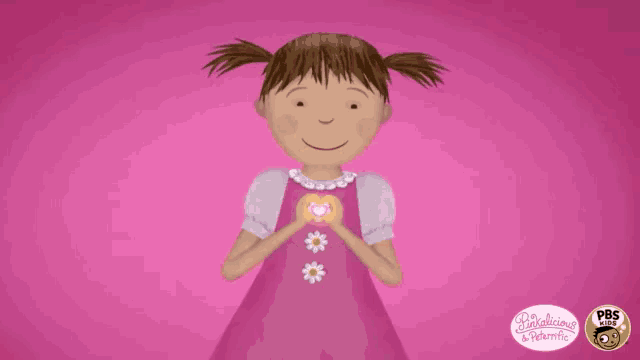 an advertisement for pink balloons and petrified shows a girl with a heart in her chest