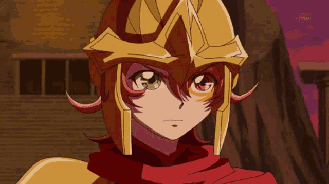 a cartoon character is wearing a helmet and a red scarf