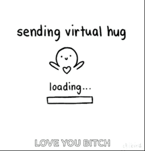 a cartoon of a person loading a virtual hug