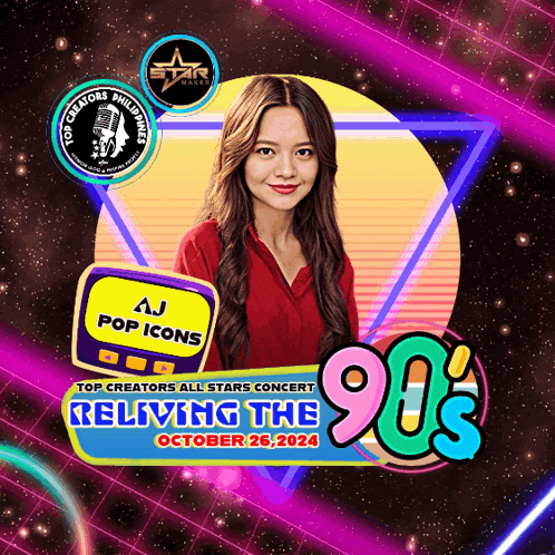 a poster for the top creators all stars concert reliving the 90s