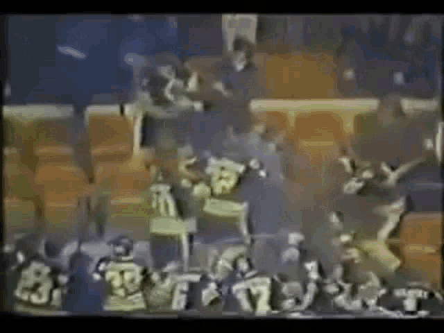 a group of people sitting in a stadium watching a game .