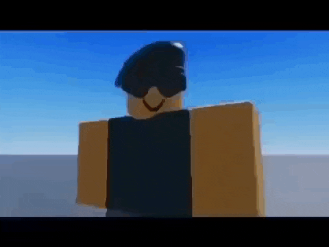 a roblox character wearing sunglasses and a black shirt is standing on a white surface .