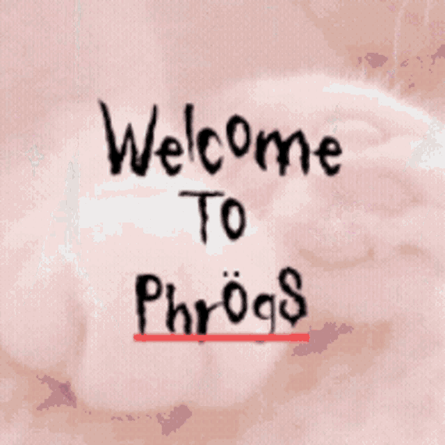 a girl with pink hair is surrounded by hearts and the words welcome to phrogs