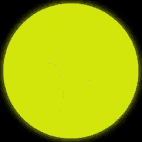 a yellow circle with a black border and a crescent moon in the background
