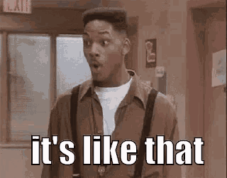 a man from the fresh prince of bel air is standing in a hallway with his mouth open .