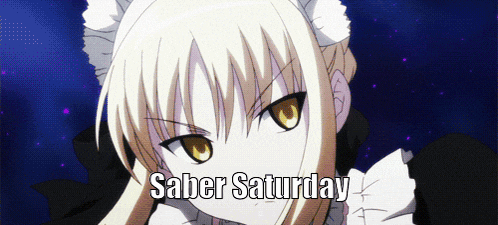 a picture of saber saturday with a maid outfit