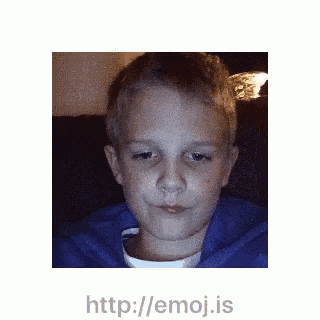 a picture of a young boy with the website http://emoji.is written below it