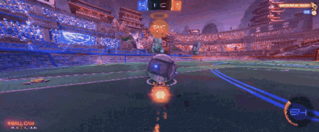 a rocket league game is being played and the score is 1 to 1