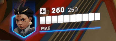 a screenshot of a video game shows a character with 250 and 250 mag