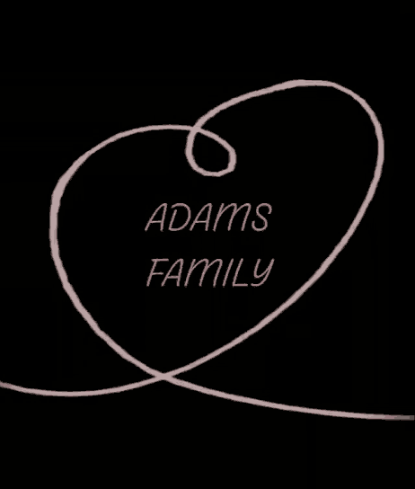 a drawing of a swirl with adams family written on it