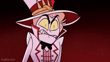 a cartoon character wearing a top hat and a bow tie is making a funny face .