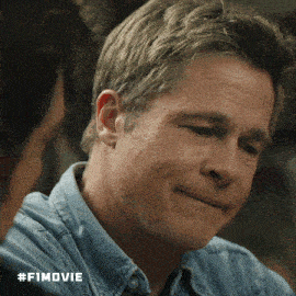 a close up of a man 's face with the hashtag #f1movie on the bottom