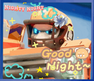 a picture of a cartoon character with the words nighty night on it
