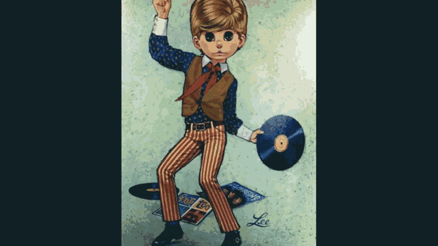 a cartoon of a boy holding a record with the words coming soon www.torymusic.com below him