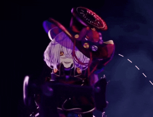 a cartoon character wearing a top hat and holding a gun in a dark room