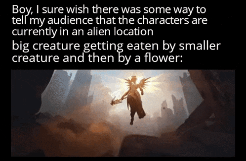 a meme about a big creature getting eaten by smaller creature