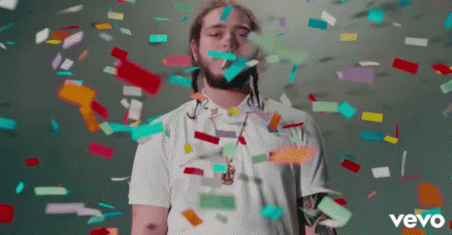 Post Malone - Congratulations GIF - Post Malone Confetti Vevo GIFs
