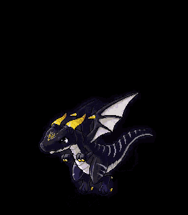 a pixel art of a dragon with purple wings and white wings