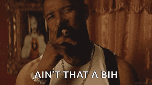 a man with a beard says ain 't that a bih