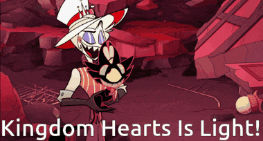 kingdom hearts is light written on a red background