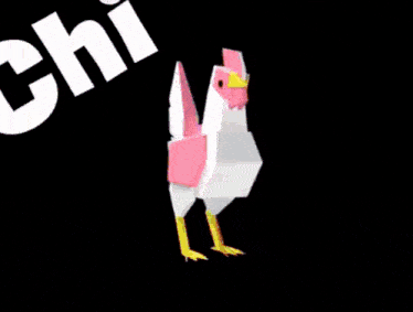a chicken in a colorful circle with the words chi chi hi below it