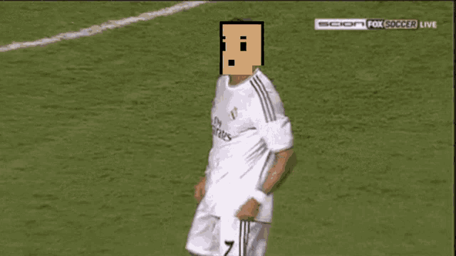 soccer player wearing a fly emirates jersey on a fox soccer live broadcast