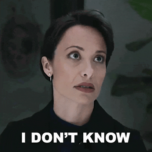 a woman says i don 't know while looking up