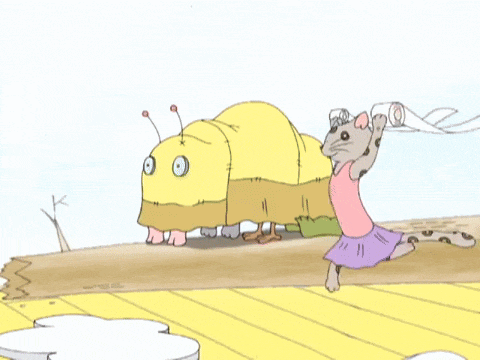 a cartoon cat is holding a roll of toilet paper over its head