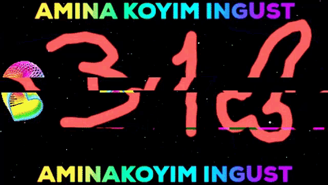 a neon sign that says amino koyim ingust