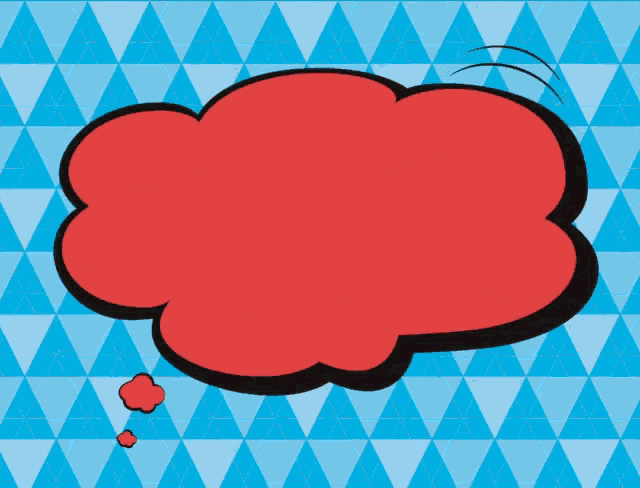 a red speech bubble with a white letter e on it