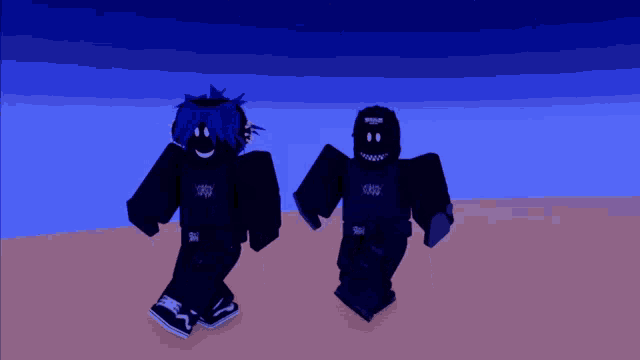 two roblox characters are standing next to each other with one wearing a hoodie that says ' swag ' on it