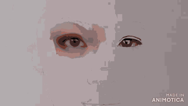 a drawing of a woman 's face is being made in animatica